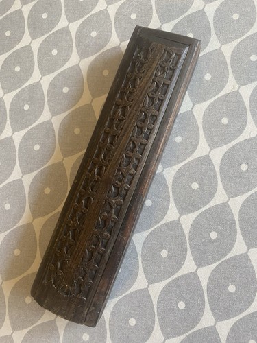 Vintage hand carved - wooden, box