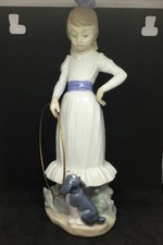 Beautiful Nao by Lladrò “Girl With Hoop & Puppy” Daisa 1983 Superb Condition