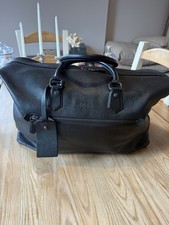 Polo Ralph Lauren Black Pebbled Leather Holdall Bag Duffel Bag RRP £545
