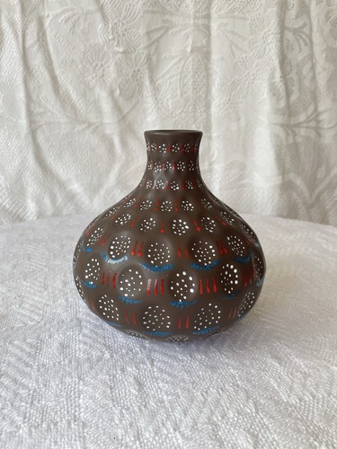 Brown patterned ceramic - brown,