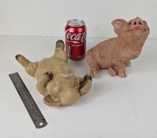 Castagna Pig Hog Resin 1988 Made in Italy & Stone Pig Ornament