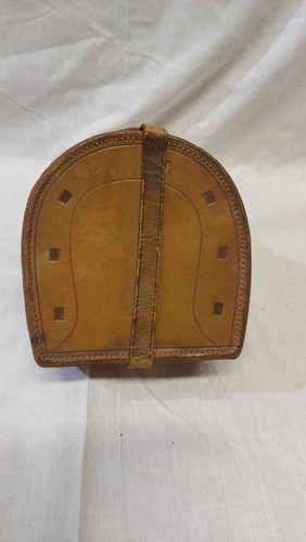 Vintage leather horse shoe - leather,