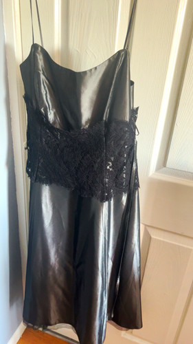 Laura ashley black satin - ashley, &