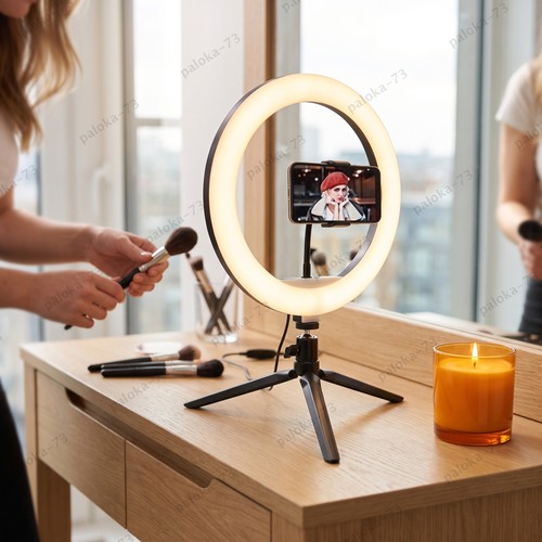 Led selfie ring light with - light,