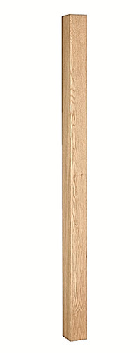 Oak pine square newel post - square,