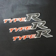 3x Chrome Silver Red Black