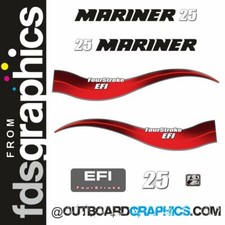 Mariner 25hp 4 stroke EFI 2008 outboard engine decals/sticker kit