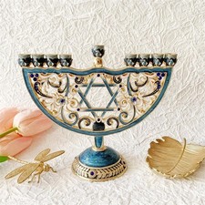 Hanukkah Menorah Candle Holder Jerusalem Temple 9 Branch Menorah 20*16.5*8cm