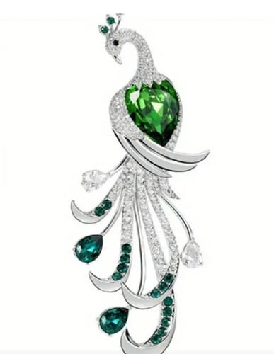 Peacock brooch lapel - brooch,