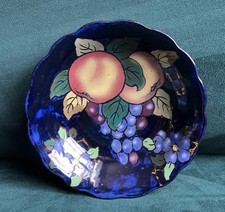 Royal Stanley Ware Jacobean Dish Grapes Fruit Design Scalloped B4