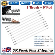 Chimney Sweep Set 16IN Flue Sweeping Brush & Rod Kit Soot Cleaning Rods Set -UK-