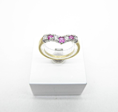 9ct gold ruby ring wishbone - 9ct,