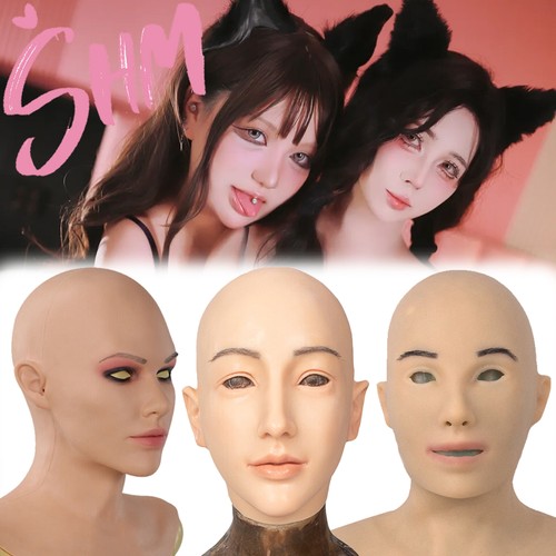 Realistic silicone female face - silicone,