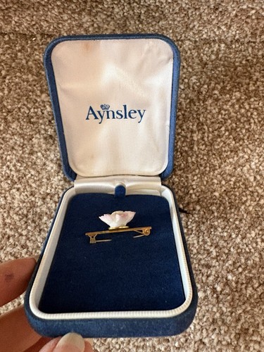 Vintage aynsley flower brooch - flower,