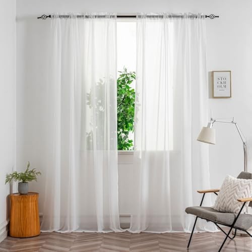 White sheer curtains inch - sheer, 90