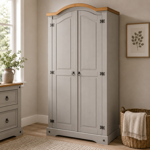 Corona wardrobe grey - grey, door
