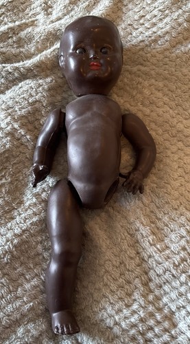 Vintage black composition baby - black,