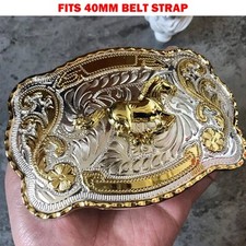 40mm For Rock Bull Ride Rodeo Big Cowboy Texas Western Shine Belt Buckle Vintage