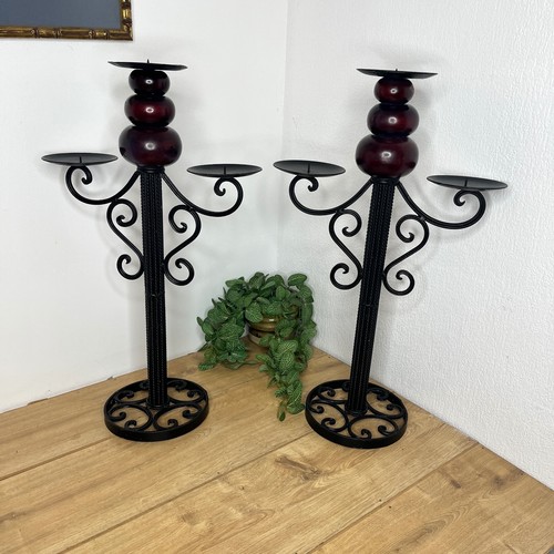 Pair black metal wood - black,