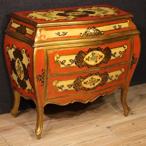 Lacquered commode painted