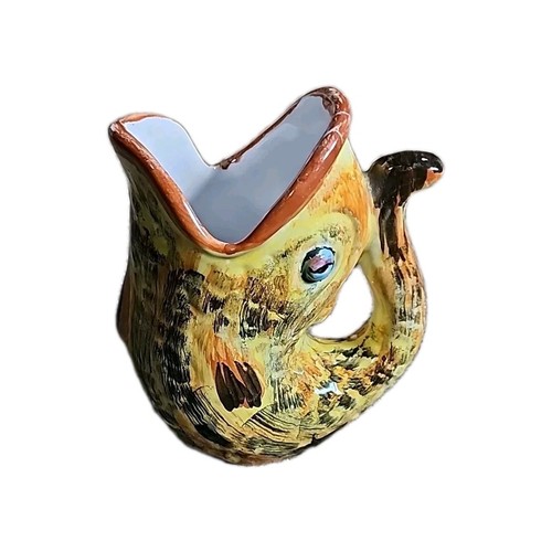 Gurgling fish pitcher - fish, majolica