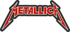 Metallica - Red & White Logo (30x14cm) Custom Made Embroidered Band Patch *NEW*