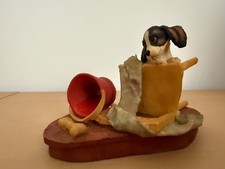 Aynsley Mastercraft Dog with Spilled Pail Figurine Handpainted 1984 RARE Trouble