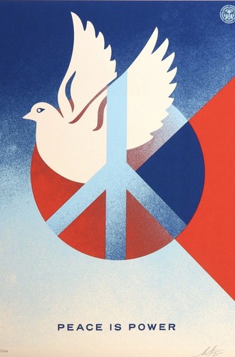 Shepard fairey peace is - shepard,