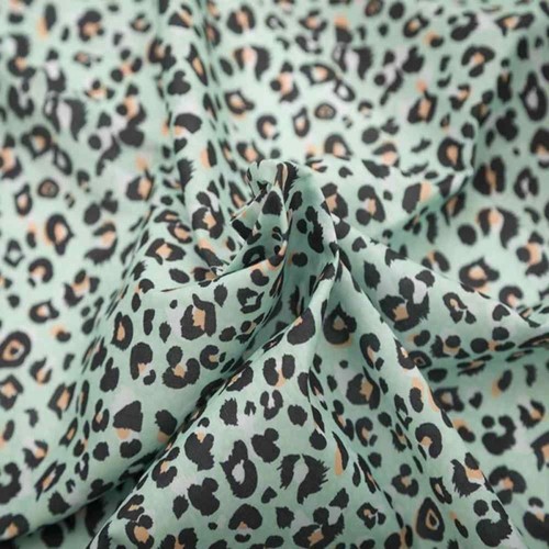 Polycotton fabric leopard skin - fabric,