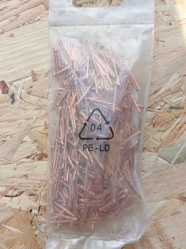 Copper plated hardboard - plated, nails