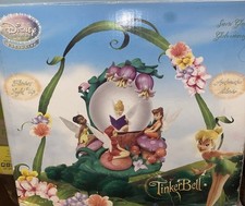 RARE DISNEy TINKERBELL & FARIES SNOW GLOBE IN ORG BOX - 2 flaws