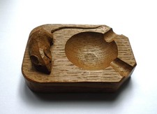 ROBERT MOUSEMAN THOMPSON HAND CARVED ASHTRAY WITH SIGNATURE MOUSE