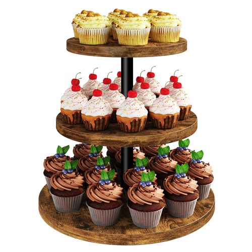Tier wooden cupcake stand - wooden,