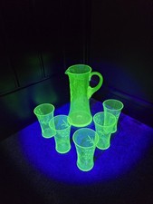 Uranium Green Glass Art Deco