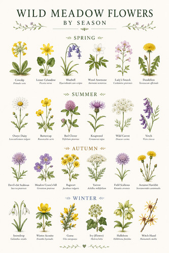 Wild meadow flowers season - flowers, by