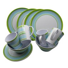 Caravan Camping Melamine Dinner Set 16pc (Picninc BBQ Outdoor Dining Green)