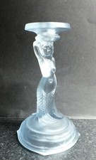 Rare Walther & Sohne blue Mermaid Nymphen Candlestick VARIATION C.1930's