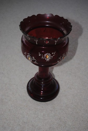 Victorian ruby glass mantle - victorian,