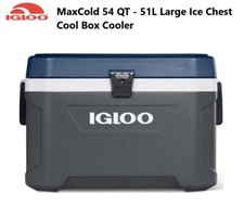 Igloo MaxCold 54 QT -51L Large Cool Box Ice Chest Cooler Camping Caravan IG49025