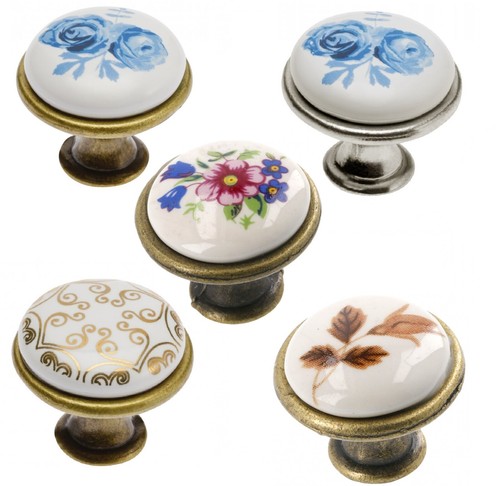 Multi coloured ceramic - , knobs