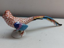 Herend Hungary Hand-Painted Porcelain Bird /  Pheasant- Orange Fishnet- damaged