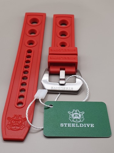 Steeldive red 20mm auto - red,