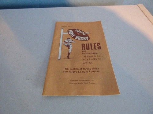 Vintage subbuteo rugby rules - vintage,
