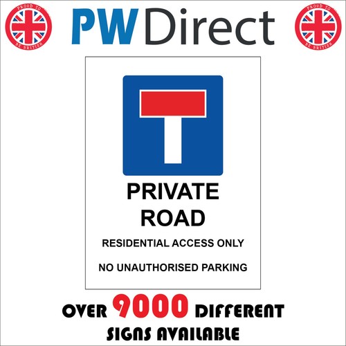 Sign through private road - sign,