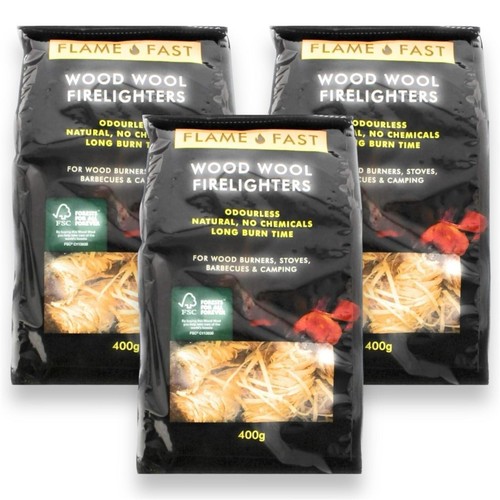 Wood wool firelighters natural - wool,