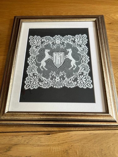 Vintage framed handmade lace - vintage,