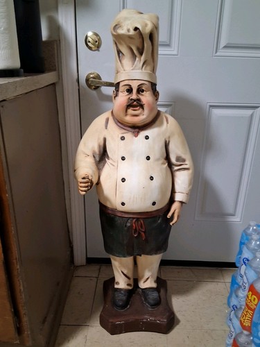 Vintage resin chef statue - vintage,