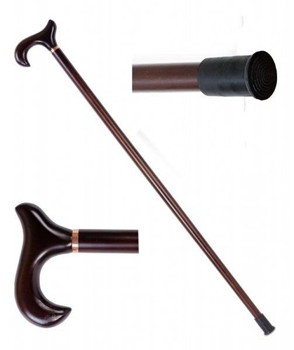 Wooden walking stick with dark - stick,