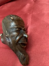 Antique Carved devil head pipe bowl, stunning carving 