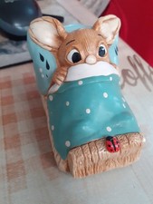 VINTAGE PENDELFIN FIGURINE - WAKEY, RABBIT IN A BED WITH LADYBIRD